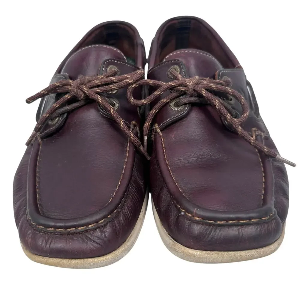 SAS Decksider Lace Up Boat Shoes Men’s 8.5 W New Briar Leather Comfort‎ Cordovan